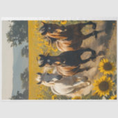 Wild horses field of sunflowers decoupage  薄葉紙 (正面)