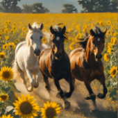Wild horses field of sunflowers decoupage  薄葉紙