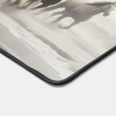 Wild horses on a foggy beach デスクマット (コーナー)