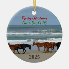 Wild Horses Outer Banks OBX 2025 Christmas Ceramic セラミックオーナメント