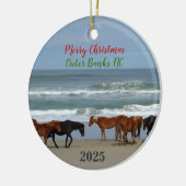 Wild Horses Outer Banks OBX 2025 Christmas Ceramic セラミックオーナメント (左)