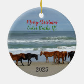 Wild Horses Outer Banks OBX 2025 Christmas Ceramic セラミックオーナメント (裏面)
