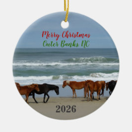 Wild Horses Outer Banks OBX 2026 Christmas セラミックオーナメント