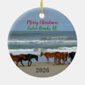 Wild Horses Outer Banks OBX 2026 Christmas セラミックオーナメント (裏面)