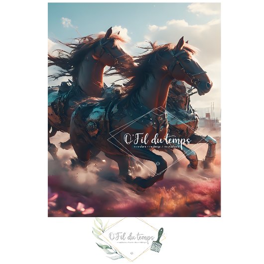 Wild horses Post apocalyptic futuristic V3 薄葉紙