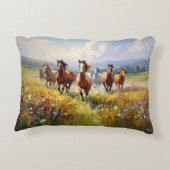 Wild Horses Running in a Wildflower Meadow アクセントクッション (裏面)
