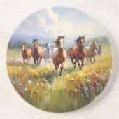 Wild Horses Running in a Wildflower Meadow コースター (正面)