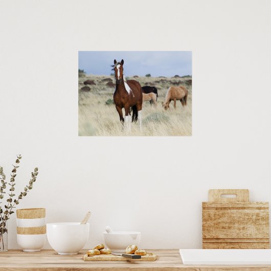 Wild Horses, Steens Mountains ポスター (キッチン)