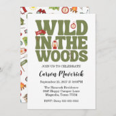 Wild In The Woods Kids Birthday 招待状 (正面/裏面)