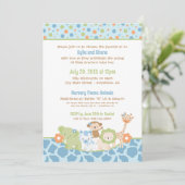 Wild Jungle Animals Baby Boy Shower Invitation 招待状 (スタンド正面)