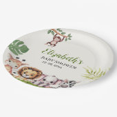 Wild Jungle Animals Baby Shower ペーパープレート (アングル)