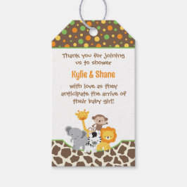 Wild Jungle Animals Baby Shower Favor Gift Tag ギフトタグ