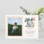 Wild Jungle Birthday Party Photo Thank You Card 招待状 (スタンド正面)