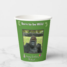 Wild Jungle Gorilla Birthday Design 紙コップ