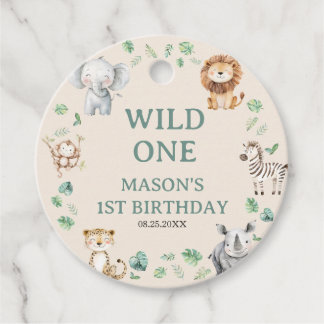 Wild Jungle Safari Animals Birthday フェイバータグ