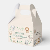 Wild Jungle Safari Animals Birthday フェイバーボックス (正面サイド)