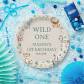 Wild Jungle Safari Animals Birthday ペーパープレート (パーティー)