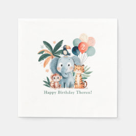 Wild Jungle Theme Birthday Party スタンダードカクテルナプキン