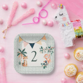 Wild Jungle Theme Birthday Party ペーパープレート (パーティー)