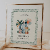 Wild Jungle Theme Birthday Party Welcome ポスター