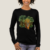“Wild Jungle Tiger – Nature-Inspired Magnetic Fram トライブレンドTシャツ (正面)