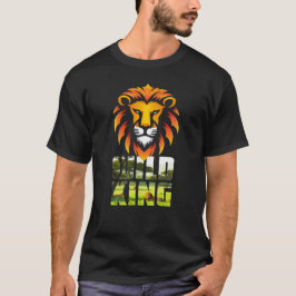 WILD KING Graphic Tee – Flat Lion Head Design Tシャツ