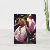 Wild Lady Slipper Orchids Flower Personalized Note カード (正面)