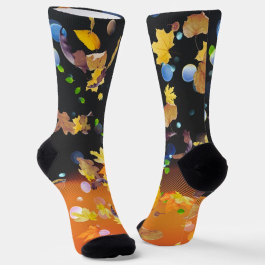 wild leaves falling crew Socks ソックス (傾斜あり)