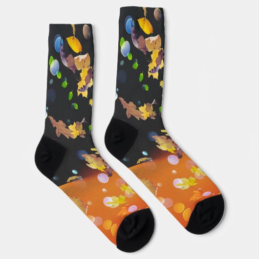 wild leaves falling crew Socks ソックス (右)