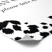 Wild Leopard Black White Favors Sign ポスター (角)