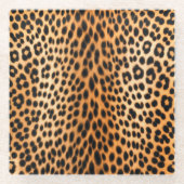 Wild Leopard Energy – Bold Animal Print Fashion ガラスコースター (正面)