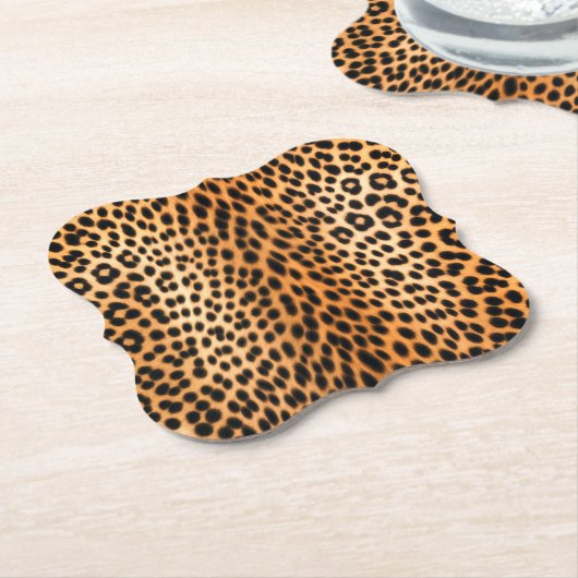 Wild Leopard Energy – Bold Animal Print Fashion ペーパーコースター (アングル)