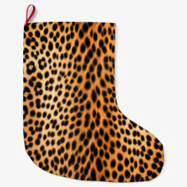 Wild Leopard Energy – Bold Animal Print Fashion ラージクリスマスストッキング