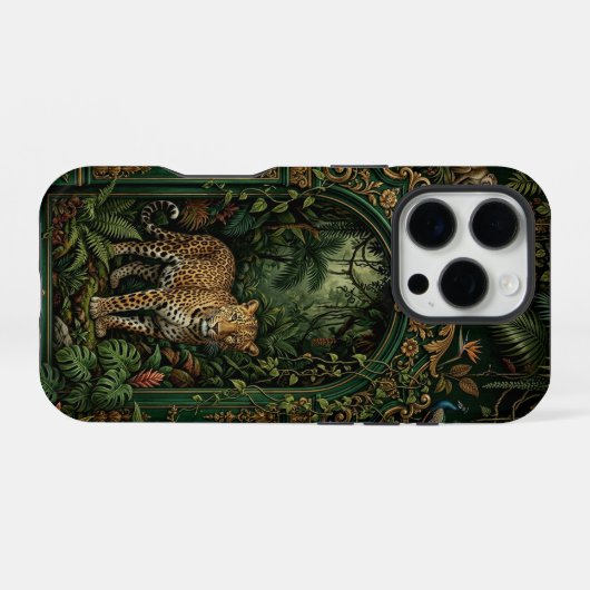 Wild Leopard Jungle Arch | iPhone 16 Pro Case iPhoneケース (裏面横)