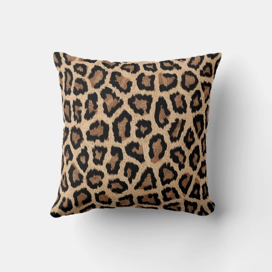 Wild Leopard Print Decorative Throw Pillow クッション (裏面)