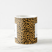 Wild Leopard Print Initial Custom Name Mug コーヒーマグカップ (中央)