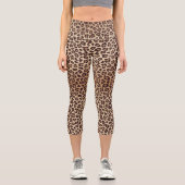 Wild Leopard Print Pattern Leggings – Trendy カプリレギンス (正面)