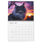 Wild Maine Coons: Nature's Feline Majesty 202X カレンダー (2月 2027)