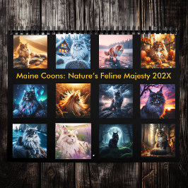 Wild Maine Coons: Nature's Feline Majesty 202X カレンダー