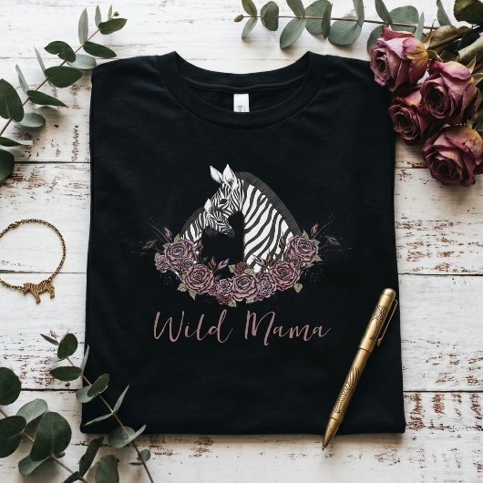 Wild Mama Zebra Mommy Tシャツ