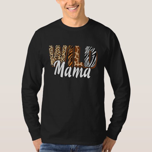 Wild Mama Zoo Born Two be Wild B day Safari Jungle Tシャツ (正面)