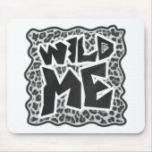 Wild Me Leopard White and Black マウスパッド (正面)