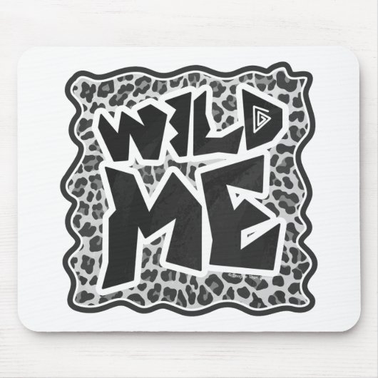 Wild Me Leopard White and Black マウスパッド (正面)