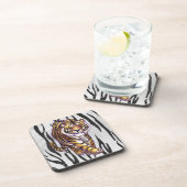 Wild Me Tiger Black and White Print コースター (右側)