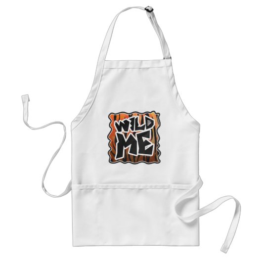 Wild Me Tiger Hot orange and Black Print スタンダードエプロン (正面)