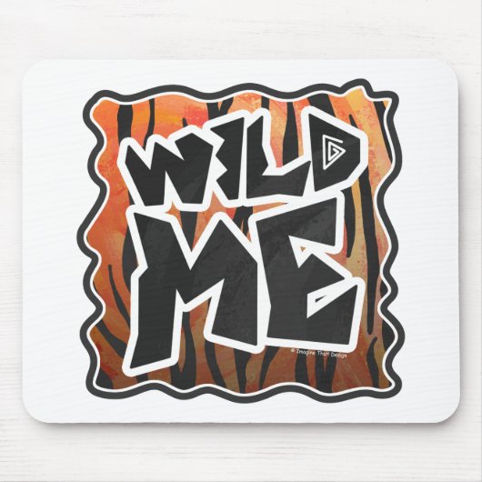 Wild Me Tiger Hot orange and Black Print マウスパッド (正面)