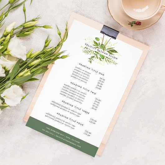 Wild Meadow価格とサービス チラシ