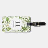 Wild Meadow | Green Botanical Monogram ラゲッジタグ (正面横)