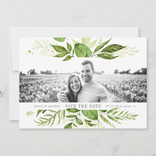 Wild Meadow Photo Save the Date Card セーブザデート (正面)
