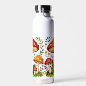 Wild mushrooms and flowers in grass forest nature ウォーターボトル (左面)